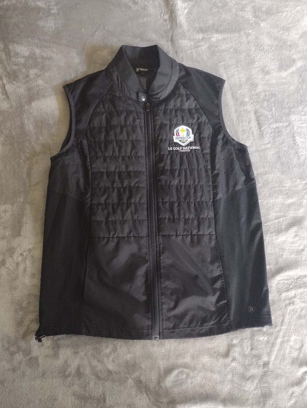Abacus Count On It M Full Zip Golf Jacket Vest Black Ryder Cup 2018